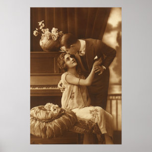 Liefhebbers van Vintage, Romantische Muziekliefhe Poster