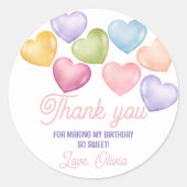 Liefje gesprek hart Verjaardagsgunst Ronde Sticker (Voorkant)