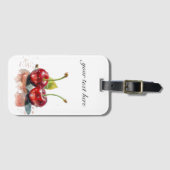 Liefje Kersen in Waterverf, op maat Bagagelabel (Voorkant (horizontaal))