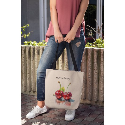 Liefje Kersen in Waterverf, op maat Tote Bag
