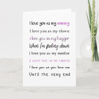 Liefje Mamma, Moederdag, Verjaardag Kaart