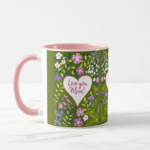 Liefje moeder botanische cute hart mok
