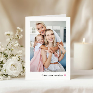 Liefje, oma Foto en hart in elke kleur Kaart