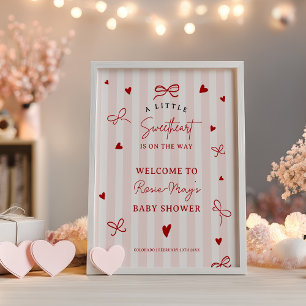 Liefje Rode Hart Valentijns Baby Shower Welkom Poster