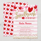 Liefje Valentijn Baby shower Uitnodiging (Voorkant / Achterkant)