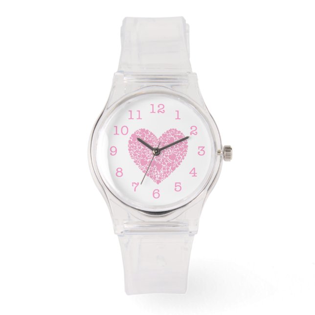 Liefje Valentijn Hart/Roze Horloge (Voorkant)