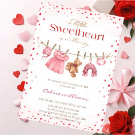Liefje valentijnsdag waslijn baby shower kaart