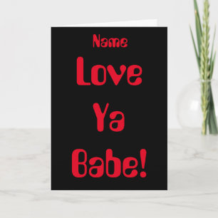 Liefje van me Rode Zwarte Valentijnsdagkaart Kaart