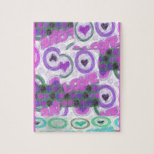 Lieflijk Liefdeshart Motief Kunstprint Legpuzzel