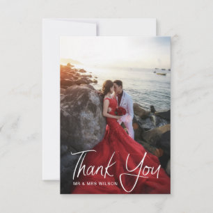 Lieflijk Modern Schrift Dank U Foto Kaart