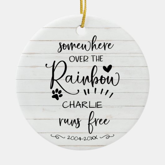 Lieflijk rustiek boerderijhuis huisdierherdenking keramisch ornament (Voorkant)