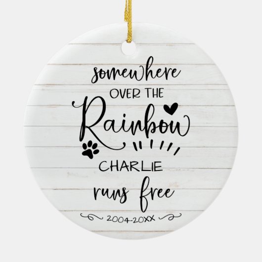 Lieflijk rustiek boerderijhuis huisdierherdenking keramisch ornament (Achterkant)