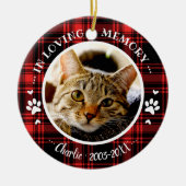 Lieflijk Rustiek Kat Dierbaren Herdenking Aangepas Keramisch Ornament (Voorkant)