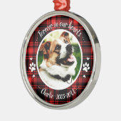 Lieflijk Rustieke Hond Dierenherdenking Aangepaste Metalen Ornament (Links)