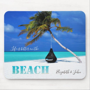 Lieflijk strand,palmboom,-Persoonlijk Muismat