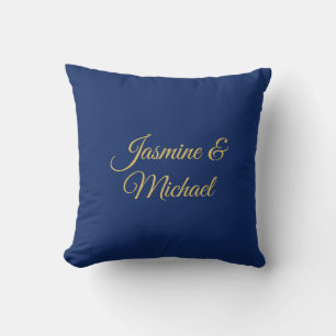 Lieflijke Chique Calligrafie Koppel Namen Blauw & Kussen