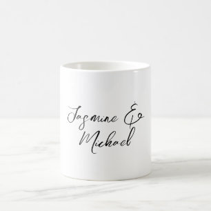 Lieflijke Chique Calligrafie Namen Bruiloften Koffiemok