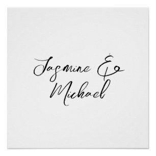 Lieflijke Chique Calligrafie Namen Bruiloften Perfect Poster