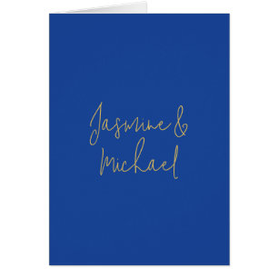 Lieflijke Chique Calligraphy Koppel Namen Blauw & 
