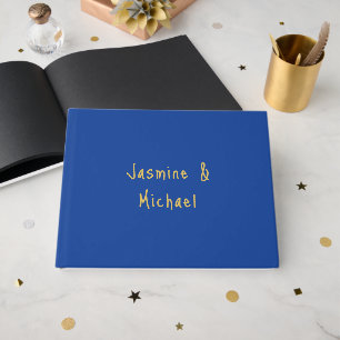 Lieflijke Chique Calligraphy Koppel Namen Blauw & Gastenboek