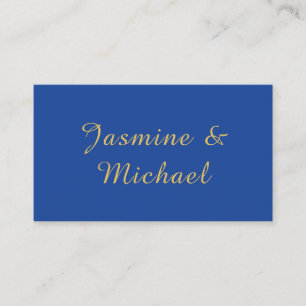 Lieflijke Chique Calligraphy Koppel Namen Blauw &  Informatiekaartje