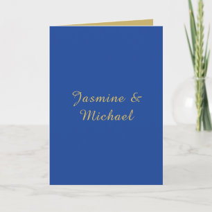 Lieflijke Chique Calligraphy Koppel Namen Blauw & Kaart