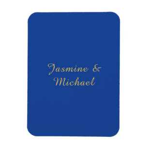Lieflijke Chique Calligraphy Koppel Namen Blauw &  Magneet