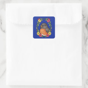 Lieflijke Connecticut-vogel met Mirabilis Vierkante Sticker