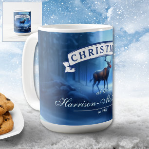 Lieflijke familienaam Winter Wonderland Kerstmis Koffiemok