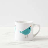 Lieflijke Fantasievolle Vogel Natuur Kunst Espresso Kop (Rechts)