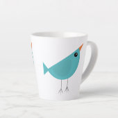 Lieflijke Fantasievolle Vogel Natuur Kunst Latte Mok (Rechterhoek)