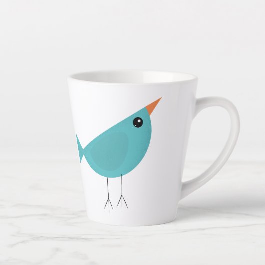 Lieflijke Fantasievolle Vogel Natuur Kunst Latte Mok (Rechts)