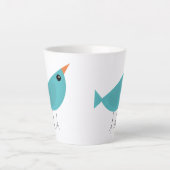 Lieflijke Fantasievolle Vogel Natuur Kunst Latte Mok (Voorkant)