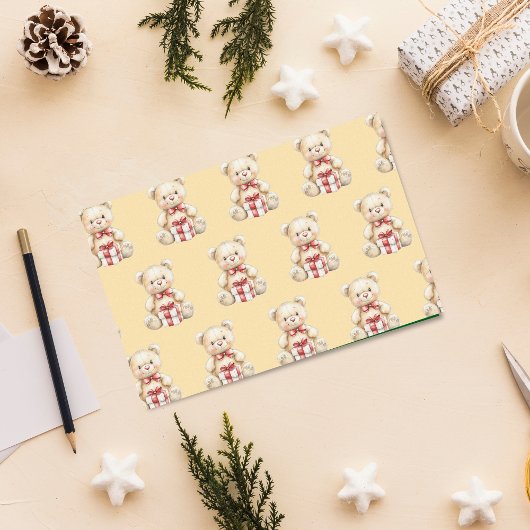 Lieflijke Kerst Teddy Bear Tissuepapier