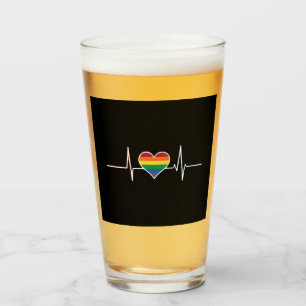 Lieflijke LGBT Gay Pride Hartslag Lesbienne Gay Me Glas