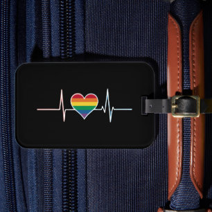 Lieflijke LGBT Gay Pride Hartslag Lesbienne Hommen Bagagelabel