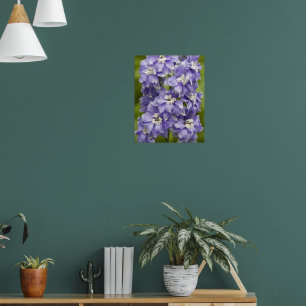 Lieflijke Paarse Delphinium Bloem Fotografisch Poster