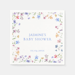 Lieflijke Pastelkleurige Wilde Bloementuin Baby Sh Servet