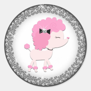 Lieflijke Roze Poodle Stickers