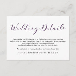 Lieflijke Scriptdetails | HUWELIJKEN Informatiekaartje