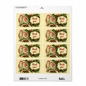 Lieflijke Vintage Liefdesvogels Bedankt Sticker (Full Sheet)