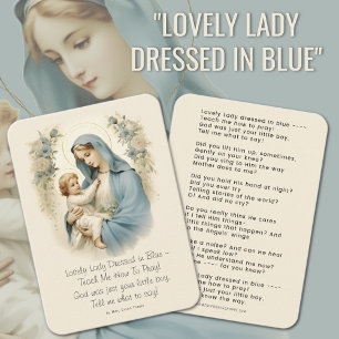 Lieflijke Vrouw Gekleed in Blauw Gedicht Maria en  Visitekaartje