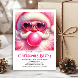 Lieflijke Waterverf Roze Kerstman Bubble Gum Kerst Kaart
