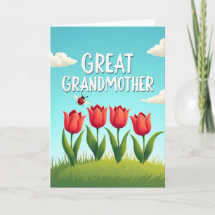 Liefmoedige overgrootmoeder Tulpenkaart Kaart