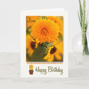 Liefpartner Birthday Golden Daisies Bouquet Kaart
