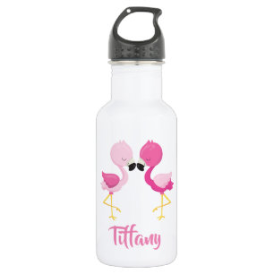Liefroze flamingos voor jou waterfles