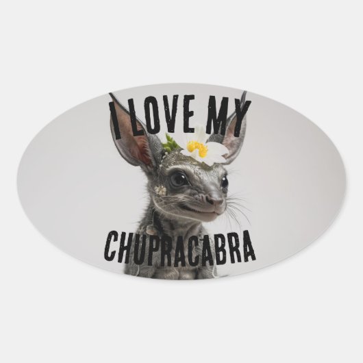 Liefs Chupracabra Ovale Sticker (Voorkant)
