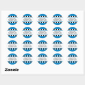 Liefs! Harten adreslabel - blauw Ronde Sticker (Vel)
