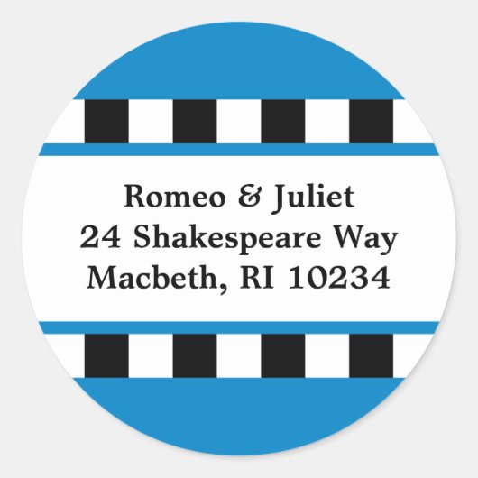 Liefs! Harten adreslabel - blauw Ronde Sticker (Voorkant)