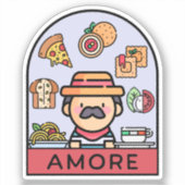 Liefs Italiaans eten Sticker (Voorkant)